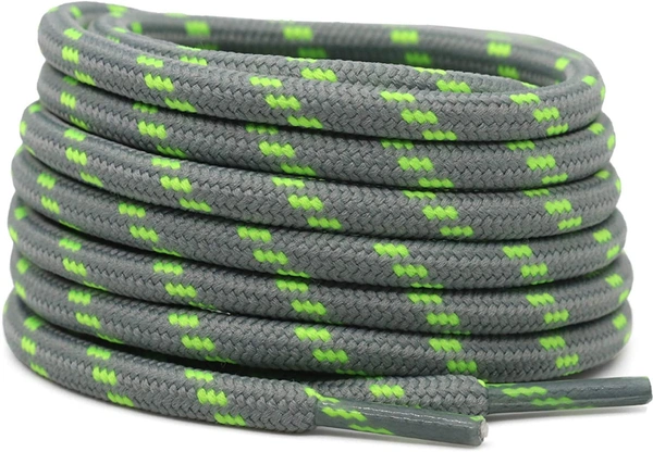 GRAH SANGRAH® (2 Pair) Shoelaces for Hiking Shoes, Outdoor Walking Sneakers, Outdoor Hiking, Climbing, Basketball, Work Boot, Running , Sport Shoes - 120 cm, Light Grey Green